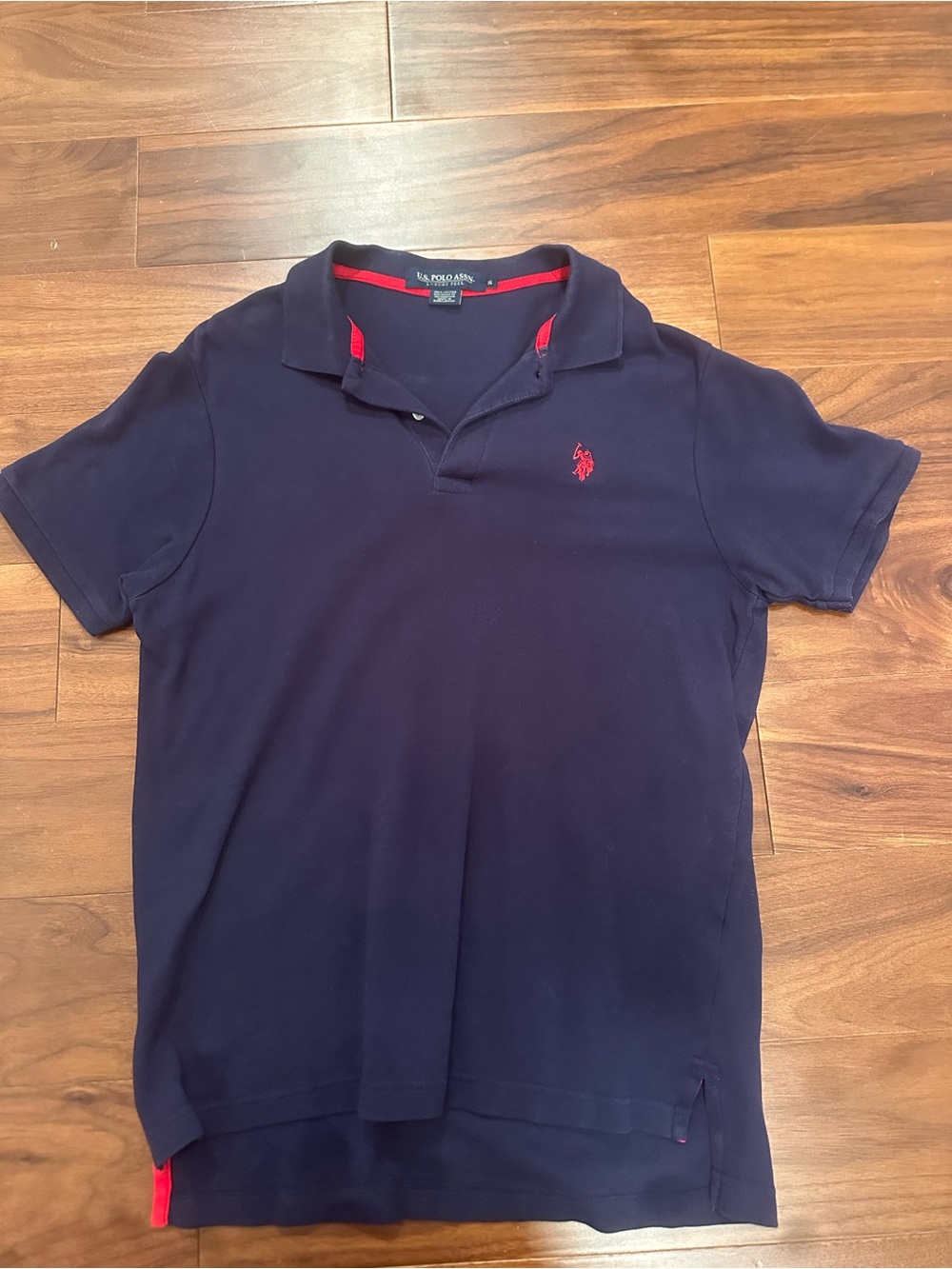 U.S. Polo Assn. Navy Polo with Red Logo Trim